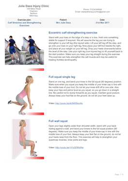 Calf Stretching and Strengthening Exercises