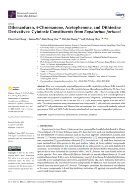 Dibenzofuran, 4-Chromanone, Acetophenone, and Dithiecine Derivatives: Cytotoxic Constituents from Eupatorium Fortunei