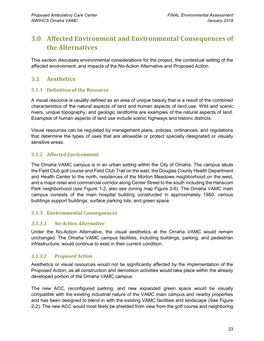 3.0 Affected Environment and Environmental Consequences of the Alternatives