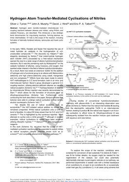 Hydrogen Atom Transfer-Mediated Cyclisations of Nitriles