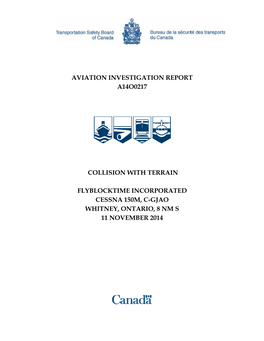 Aviation Investigation Report A14o0217