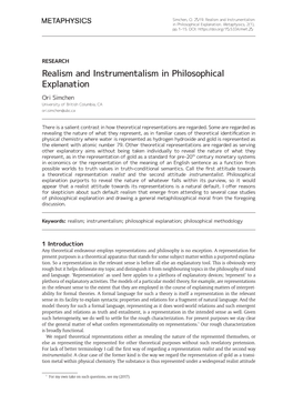Realism and Instrumentalism in Philosophical Explanation