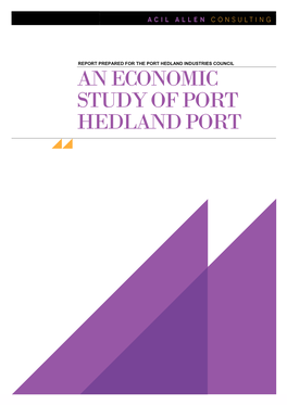 ACIL Allen – an Economic Study of Port Hedland Port