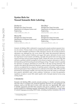 Syntax Role for Neural Semantic Role Labeling