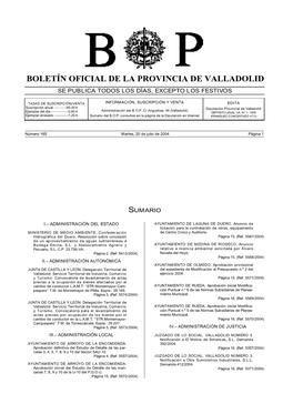 Boletín Oficial De La Provincia De Valladolid