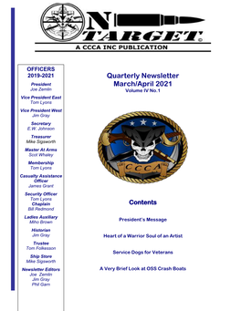 Quarterly Newsletter March/April 2021