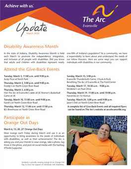 Disability Awareness Month Participate in Orange out Days