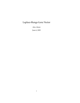Laplace-Runge-Lenz Vector