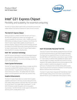 Intel® G31 Express Chipset Product Brief