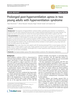 Prolonged Post-Hyperventilation Apnea in Two Young Adults With