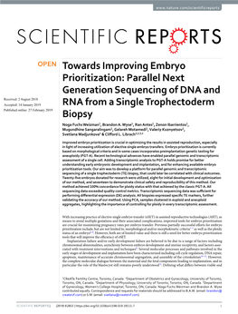 Parallel Next Generation Sequencing of DNA and RNA from a Single