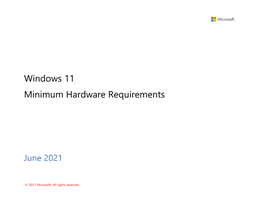 Windows 11 Minimum Hardware Requirements