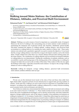 Walking Toward Metro Stations: the Contribution of Distance, Attitudes, and Perceived Built Environment