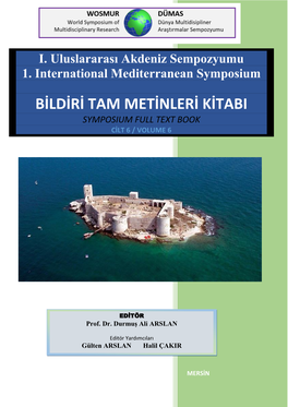 I. Uluslararası Akdeniz Sempozyumu 1. International Mediterranean Symposium