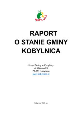 Raport O Stanie Gminy Kobylnica