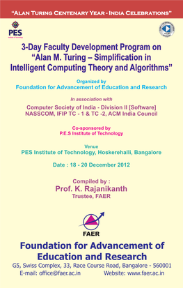 Alan M. Turing – Simplification in Intelligent Computing Theory and Algorithms”