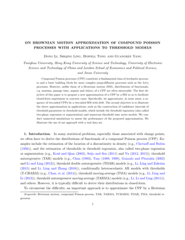 On Brownian Motion Approximation of Compound Poisson Processes with Applications to Threshold Models