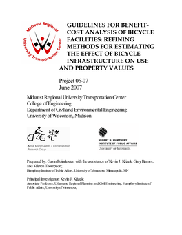 Cost Analysis of Bicycle Facilities: Refining Methods for Estimating the Effect of Bicycle Infrastructure on Use and Property Values