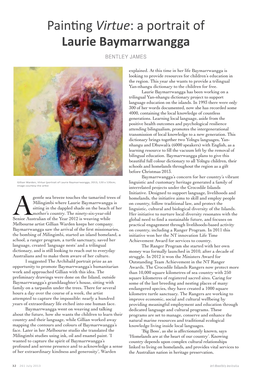 Painting Virtue: a Portrait of Laurie Baymarrwangga
