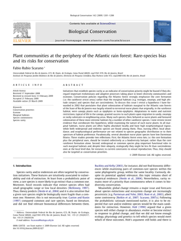 Plant Communities at the Periphery of the Atlantic Rain Forest: Rare-Species Bias and Its Risks for Conservation