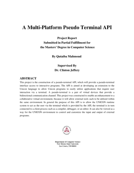 A Multiplatform Pseudo Terminal