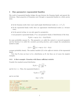 1 One Parameter Exponential Families