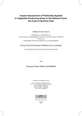Impact Assessment of Pesticides Applied in Vegetable-Producing Areas in the Saharan Zone: the Case of Burkina Faso