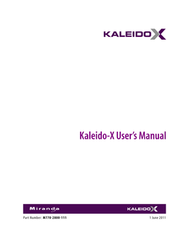 Kaleido-X User's Manual