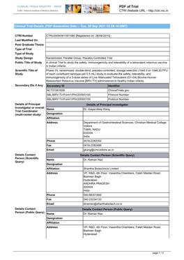 CTRI Trial Data