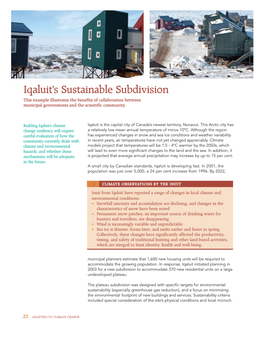 Iqaluit's Sustainable Subdivision