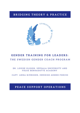 Gender Training for Leaders: the Swedish Gender Coach Program Written by Dr
