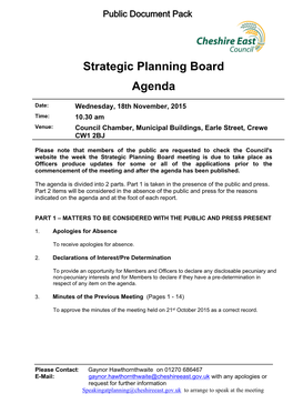 (Public Pack)Agenda Document for Strategic Planning Board, 18/11