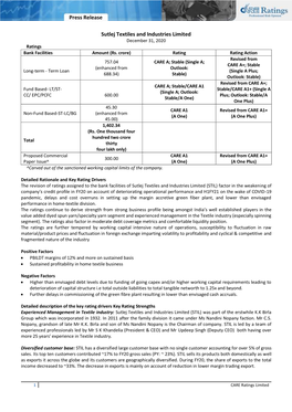 Press Release Sutlej Textiles and Industries Limited