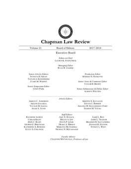 Chapman Law Review
