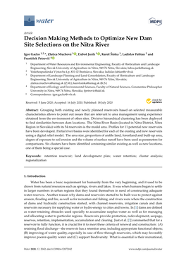 Decision Making Methods to Optimize New Dam Site Selections on the Nitra River