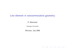 Line Element in Noncommutative Geometry