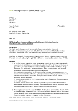 Lowc Energy Services Response to Consultation on the Form