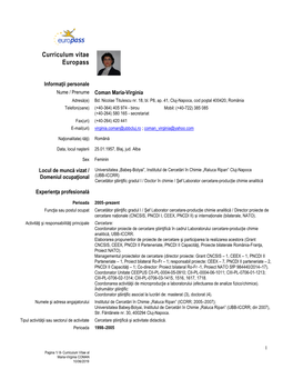 Curriculum Vitae Europass