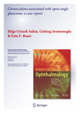 Cornea Plana Associated with Open-Angle Glaucoma: a Case Report