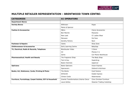 Schedule of Multilpe National Retailers