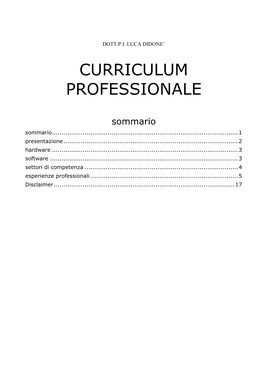 Curriculum Professionale