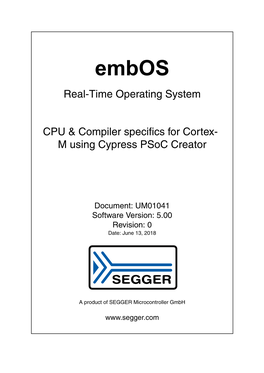 Embos CPU & Compiler Specifics for Cortex-M Using Cypress Psoc