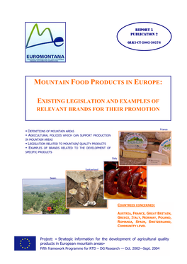 Mountain Food Products in Europe