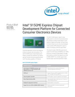 Intel® 915GME Express Chipset Development Platform For