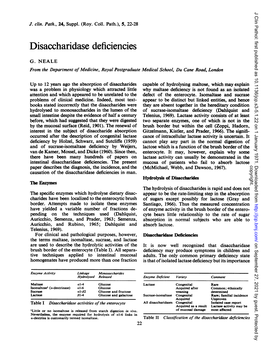 Disaccharidase Deficiencies