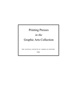 Printing Presses in the Graphic Arts Collection
