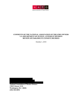 Paramount Consent Decree Review Public Comments 2018