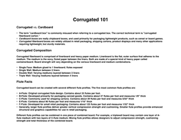 Corrugated 101! ! !Corrugated Vs