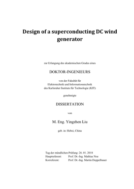 Design of a Superconducting DC Wind Generator
