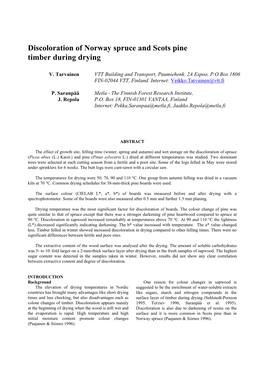 Discoloration of Norway Spruce and Scots Pine Timber During Drying